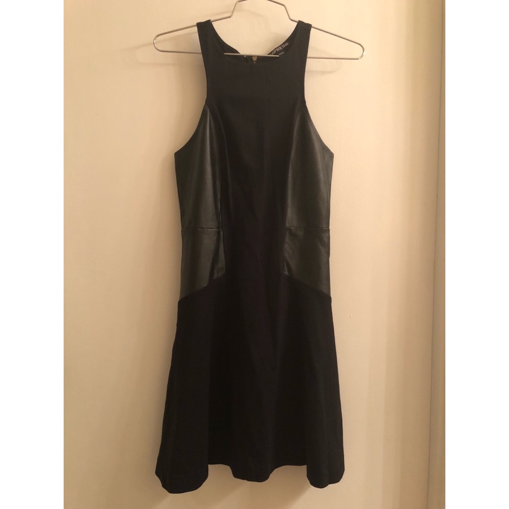 Express faux leather black dress